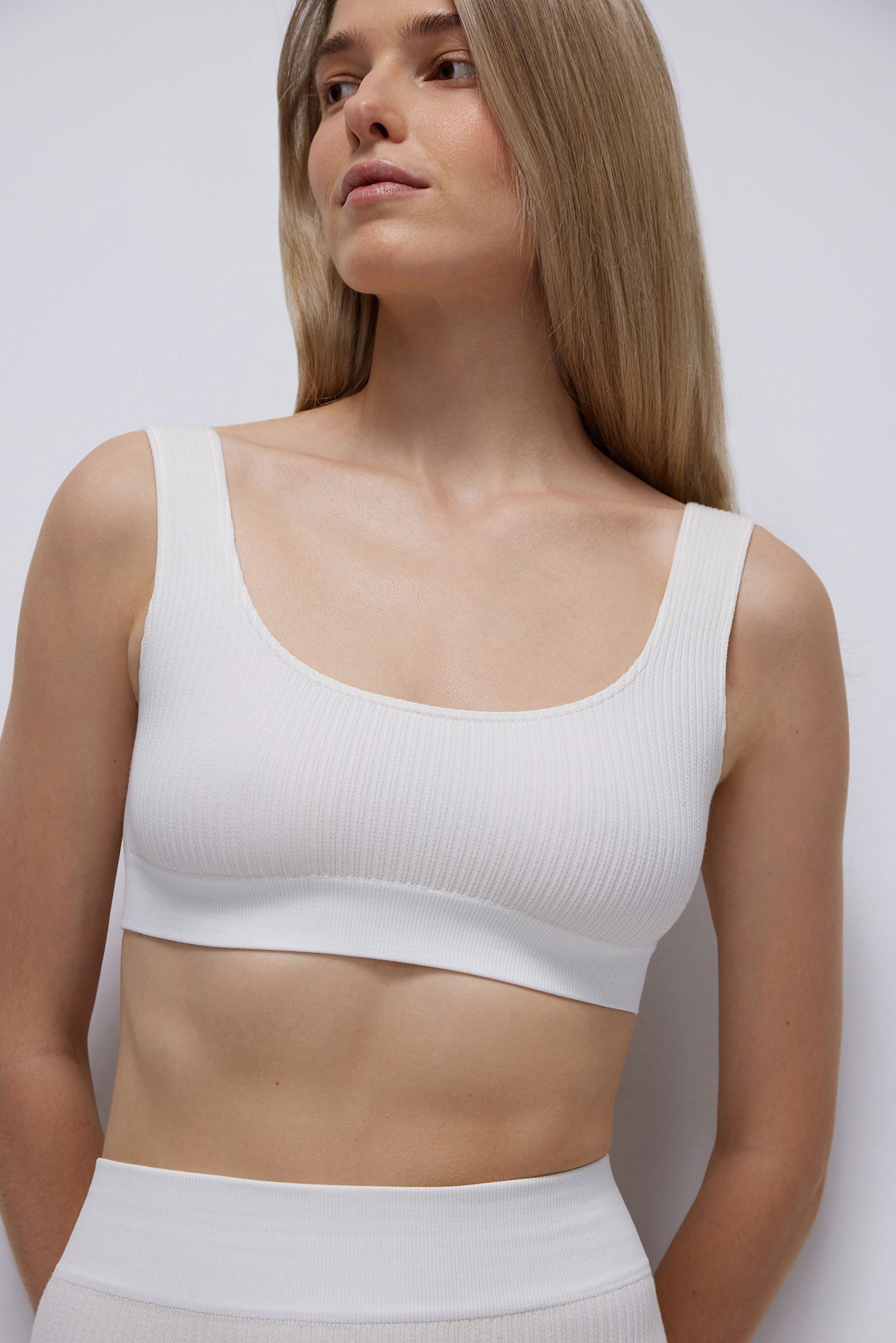Wide strap ribbed top BURGUNDY – фото № 3