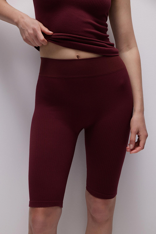 High waist cycling shorts BURGUNDY – фото № 3